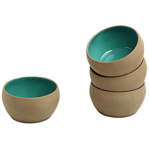 Buy ExclusiveLane Ceramic Dinner Plates - With Serving Bowls & Katoris,  Earthen Turquoise, Hand Glazed, Microwave Safe Online at Best Price of Rs  3560 - bigbasket