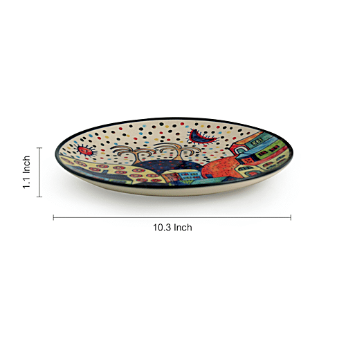 Buy ExclusiveLane Ceramic Dinner Plates - The Hut Family, Hand-Painted ...