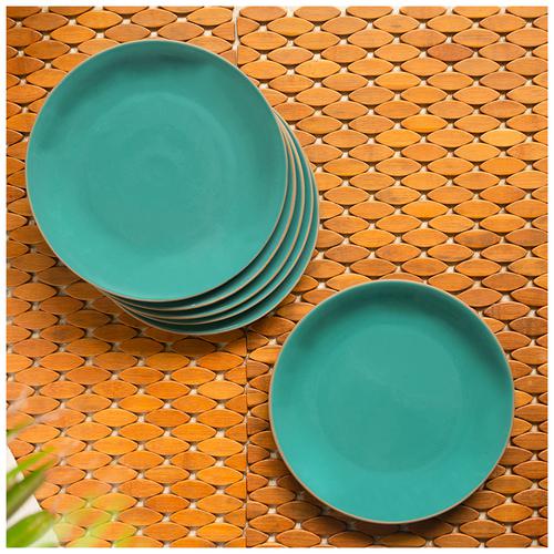 New blue glazed porcelain tableware turquoise