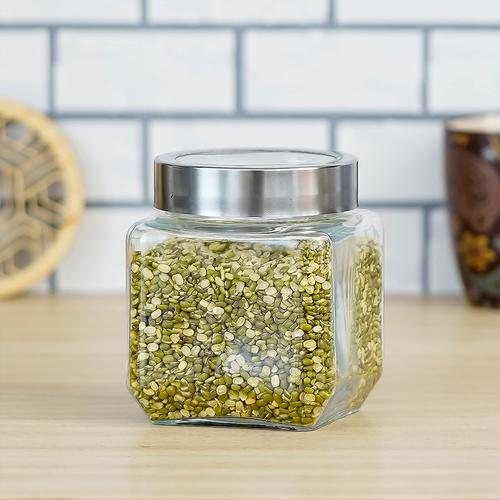 Transparent Glass Spice Jars With Spoon Lid And Brush - Perfect