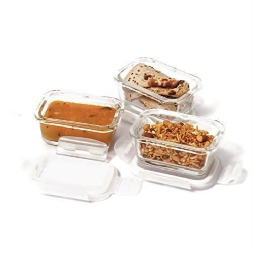 Buy Femora Borosilicate Glass Air Tight Container Microwave Safe Mini Food Storage Rectangle