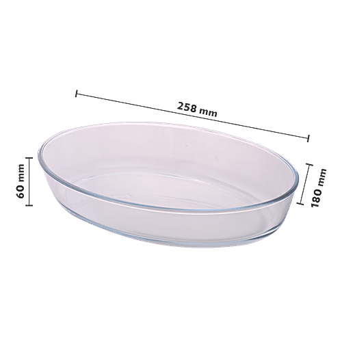 Buy Borosil Oval Baking Dish - Oven & Freezer Safe, Borosilicate Glass ...