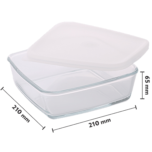 Buy Borosil Borosilicate Glass Baking Dish With Lid Square Microwave Safe And Oven Safe Online