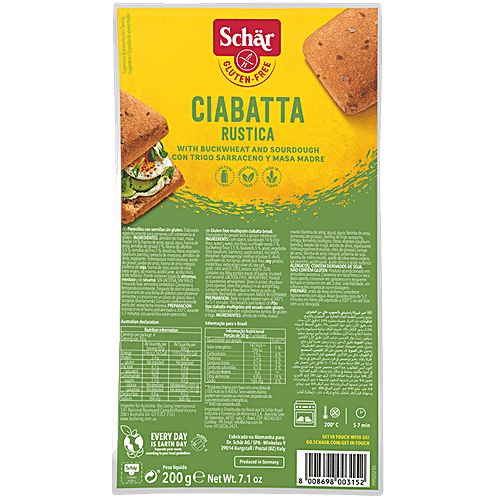 Buy Schar Gluten Free Ciabatta Rustica Bread With Buckwheat & Sourdough ...