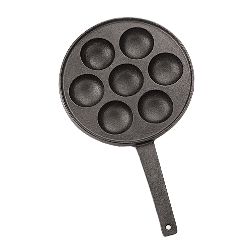 Buy Petals Pre-Seasoned Cast Iron Appam Patra/Paniyarakkal/Paddu Maker ...