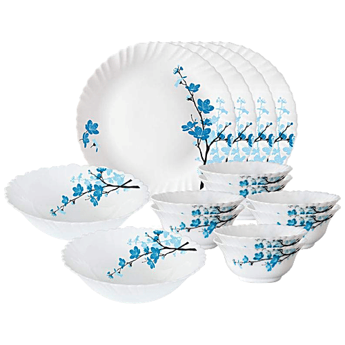 Buy Larah By Borosil Dinner Set Opalware Mimosa White Online At Best Price Of Rs 1597 5