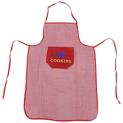Buy Kuber Industries Checkered Design Cotton Apron - With Front Pocket ...