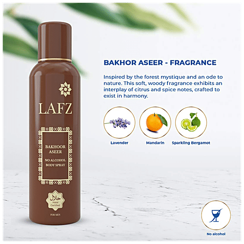 Buy LAFZ Bakhoor Aseer No Alcohol Body Spray - For Men, Long Lasting ...