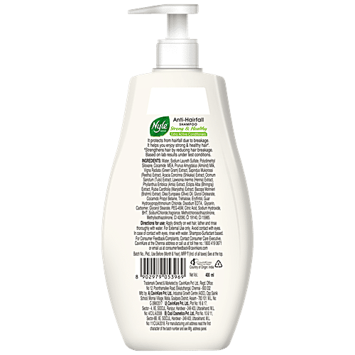 Buy Nyle Strong And Healthy Anti Hair Fall Shampoo With Almonds Green Gram Sprouts Paraben 8354