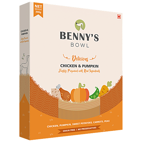 Benny s Bowl Delicious Fresh Dog Food Chicken Pumpkin Recipe For Adult Puppy 300 g