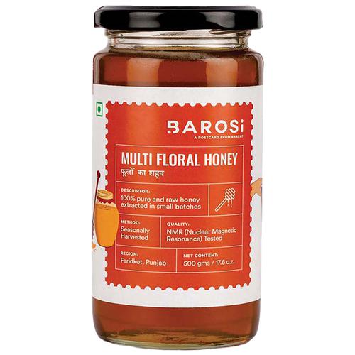 Barosi Multi Floral Honey - NMR Tested, Pure & Raw, Natural Immunity Booster, 500 g Jar 