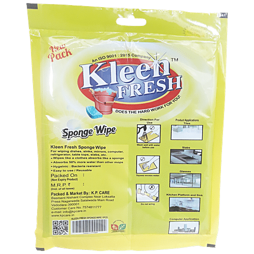 Buy Kleen Fresh Sponge Wipe - Bio-Degradable, Eco-Friendly, Long ...