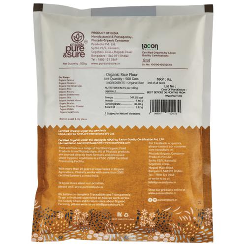 Phalada Pure & Sure Organic Rice Flour - Rich In Fibre, 500 g  