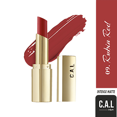 CAL Losangeles Intense Matte Lipstick - Highly Pigmented, Hydrating, Weightless Finish, Long Lasting, 3.5 g Rubin Red 