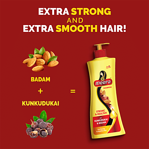 Buy Meera Strong & Healthy Shampoo - With Kunkudukai & Badam, Nourishes ...