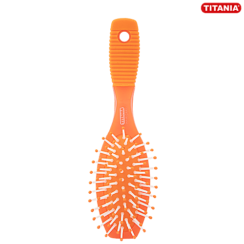 Buy Titania Hair Brush With Rubber Handle - Durable, Medium, Assorted 