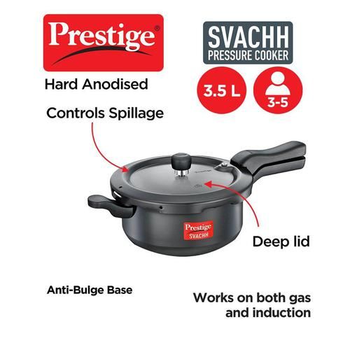 Buy Prestige Svachh Flip-On Mini Hard Anodised Spillage Control Pressure  Cooker - With Glass Lid, Black Online at Best Price of Rs 3959 - bigbasket