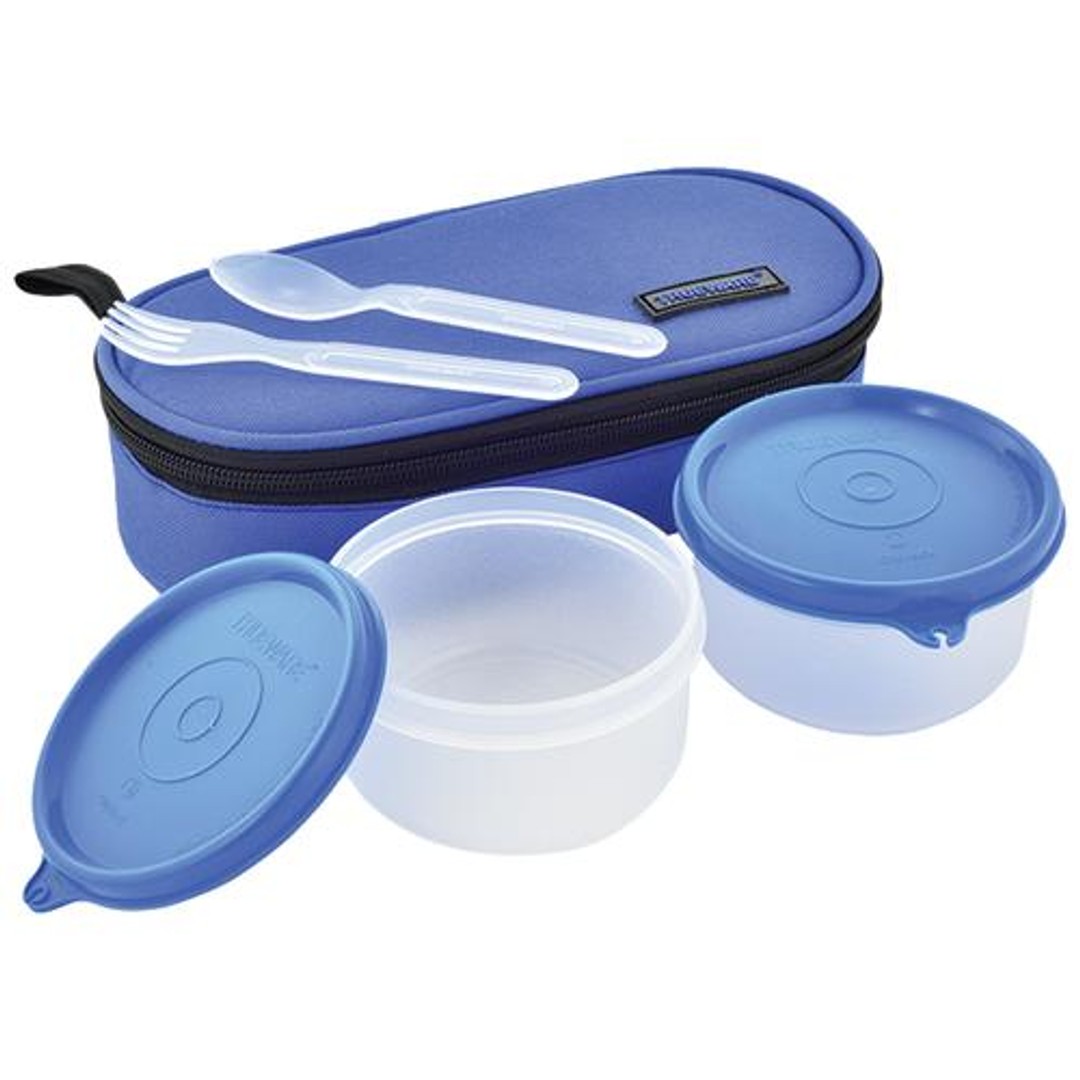 Buy Trueware Stainless Steel Lunch Box With 2 Plastic Containers ...