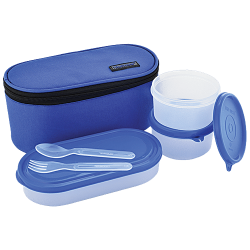 Buy Blancora Air Tight Topware Plastic Lunch Box with Insulated Bag 3  Container and 1 Tumbler Online at Low Prices in India 