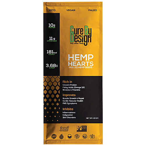 Buy Cure By Design Hemp Hearts Hulled Seeds - Rich In Protein, Improves ...