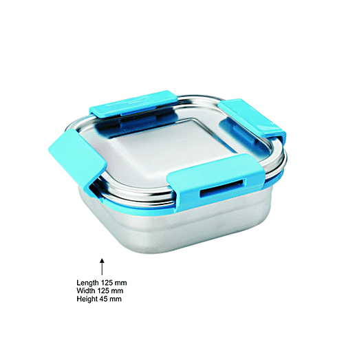 Buy Signoraware SquareX Steel Lunch Box With Lid - High Quality, Blue ...