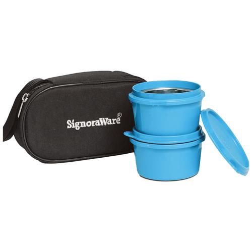 Buy Signoraware MicroSafe Midday Steel Lunch Box - High Quality, Blue ...