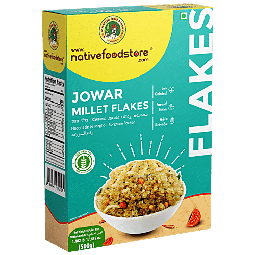 Buy Nativefoodstore Jowar Millet Flakes - Rich In Protein & Fibre, No ...