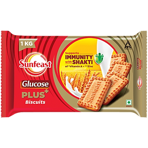 Buy Sunfeast Glucose Plus Biscuits - With Vitamin A & Zinc, Light ...