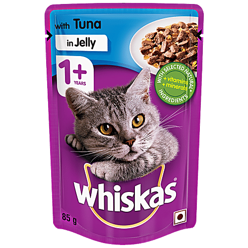 Whiskas Wet Cat Food 1 Years Adult Cats Tuna In Jelly Flavour Balanced Nutrition 4 kg