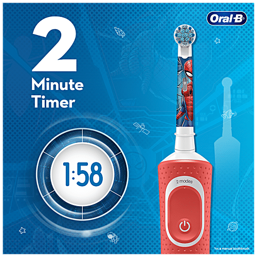 Buy Oral-B Kids Electric Rechargeable Toothbrush - Spider Man, Round ...