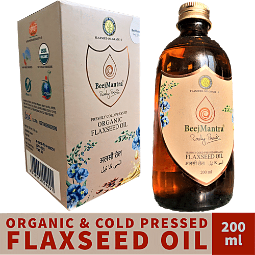 Buy BeejMantra Flaxseed Oil - Organic, Cold-Pressed, Improves Skin ...