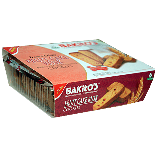 Buy BAKITO'S Fruit Cake Rusk Cookies - Premium, Handmade, Eggless, Rich ...