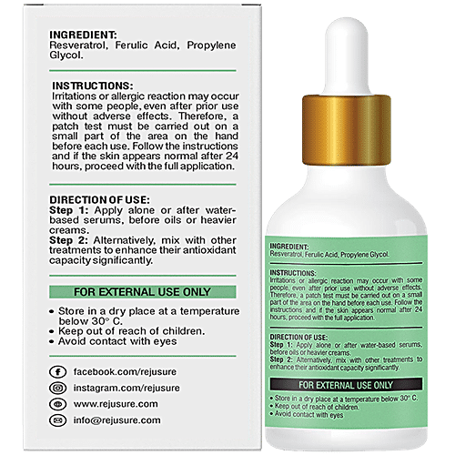 Buy Rejusure Resveratrol & Ferulic Acid Facial Oil High Potency