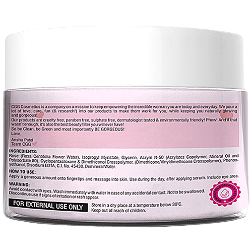 Buy CGG Cosmetics Rose Water 24h Moisture Lock Cream 3 In 1 Hydration ...