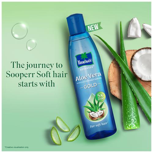 Buy Parachute Advansed Aloe Vera Enriched Coconut Hair Oil Gold With 5X ...
