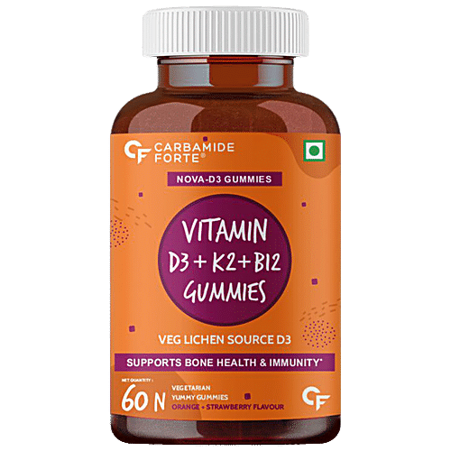 Buy Carbamide Forte Vitamin D3 K2 B12 Gummies - Veg Lichen Source D3 ...