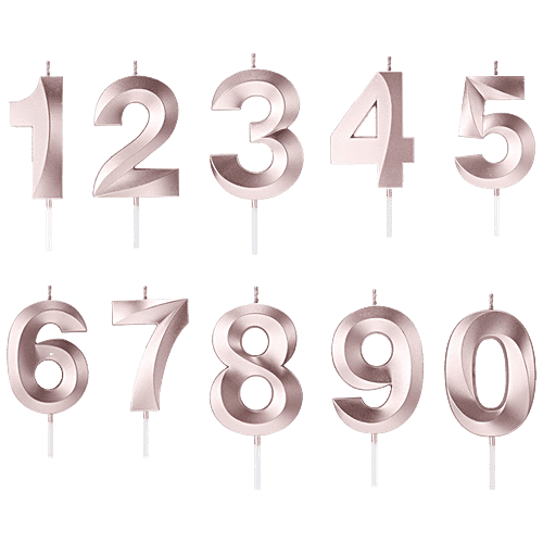 CherishX Numerical 5 Birthday Candle - For Cake Decorations, Parties, Anniversary Celebrations, Rose Gold, 1 pc  