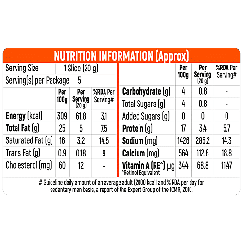 Buy Cavins Processed Cheese Slices Rich In Calcium Fat And Protein