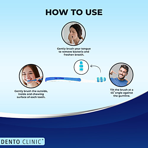 Buy DENTO CLINIC Max Clean Medium Toothbrush - Prevents Plaque Build Up ...