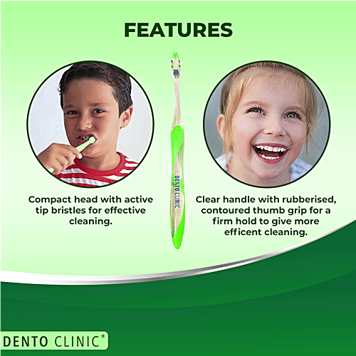 Buy DENTO CLINIC Junior Toothbrush - Medium, Prevents Plaque Build Up ...