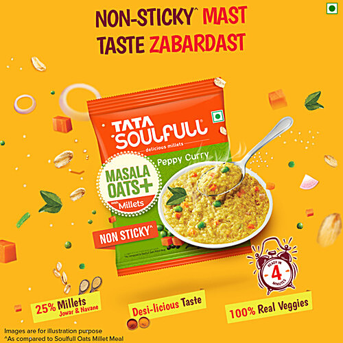 Buy Tata Soulfull Masala Oats+ With Millets - Peppy Curry Online at ...