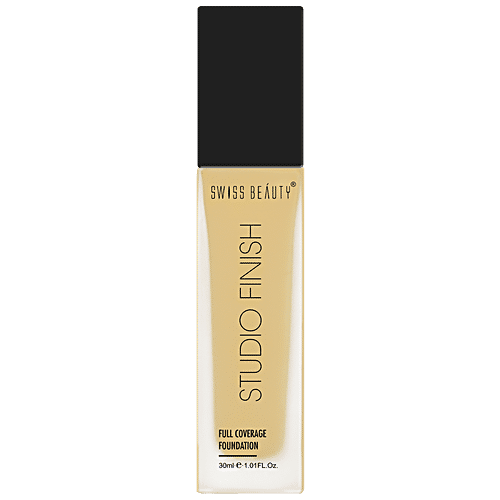 Swiss Beauty Studio Finish Full Coverage Foundation - Lightweight, Smooth  Application, 30 ml