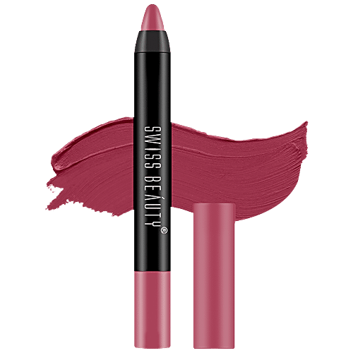 Buy Swiss Beauty Non-Transfer Matte Crayon Lipstick Online at Best ...