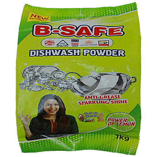 Buy B-SAFE Dish Wash Powder - Anti-Grease Sparkling Shine, Power Of ...