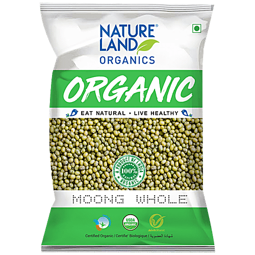 Buy Natureland Organics Moong Whole - High Nutritional Value & Rich In ...