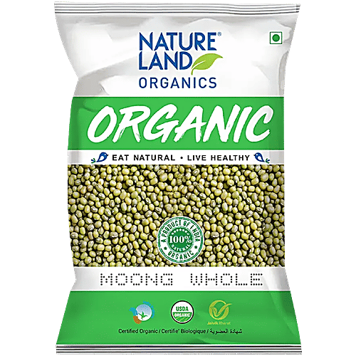 Buy Natureland Organics Moong Whole - High Nutritional Value & Rich In ...