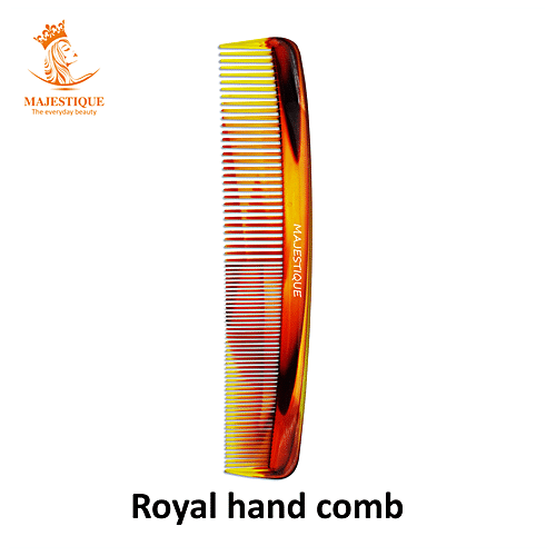 Buy MAJESTIQUE Royal Hand Comb - Round Teeth, Gentle On Hair, HR 113 ...