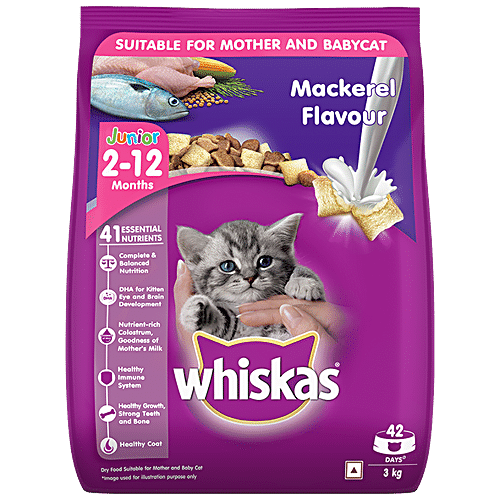 Whiskas Dry Cat Food For Mother Babycat Mackerel Flavour 3 kg