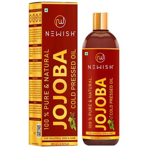 Newish Jojoba Oil - Cold Pressed, For Skin & Hair Growth, Virgin & Unrefined, 200 ml  