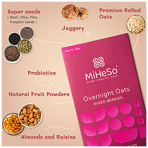 Buy MiHeSo Mind Health Soul Overnight Oats Mixed Berries No